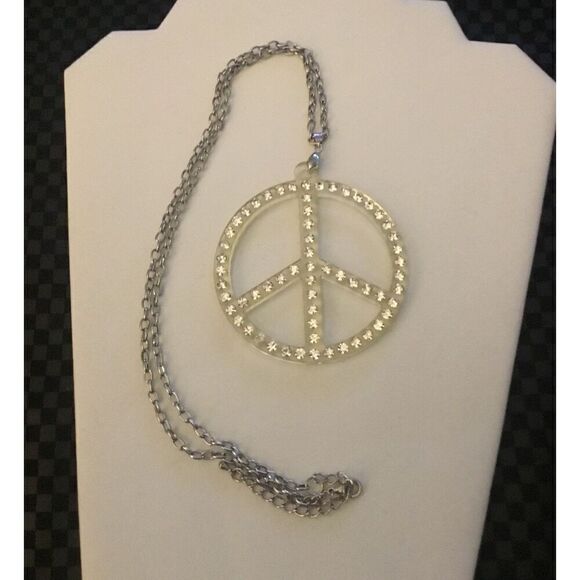 New~Trendy Hip Hop Large Peace Necklace - Picture 2 of 2